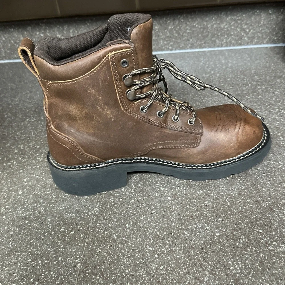 Justin Gy985 Women's 8B Steel Toe Safety Work Boots EH Waterproof Slip Resistant